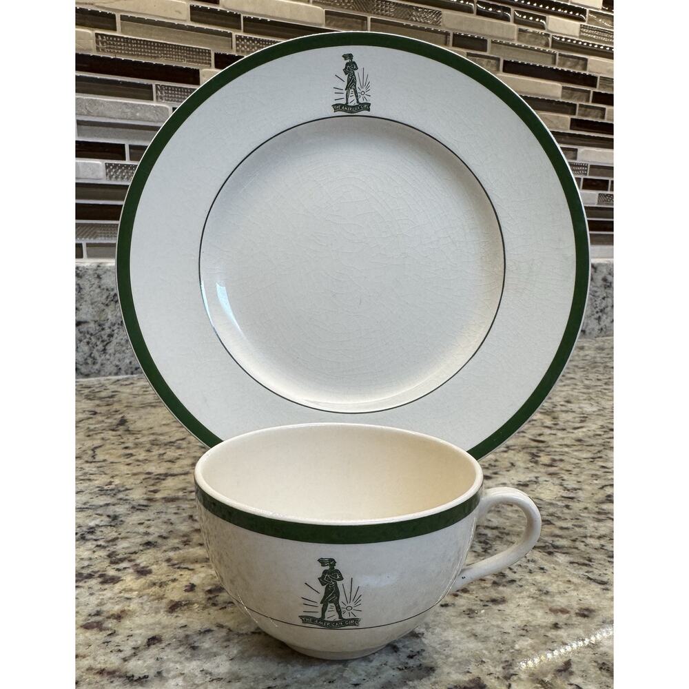 Vintage John Maddock Royal Ivory “American Girl” China Set 2 Cups And 2 Plates
